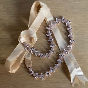 Rose Gold Rhinestone Sash/Belt - 2 varieties